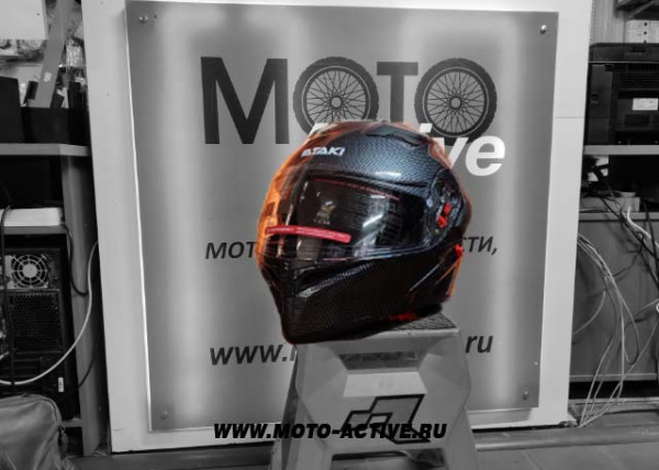 Шлем (модуляр) Ataki FF902 Carbon, черный/серый глянцевый